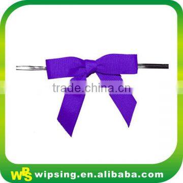 Good quality polyester satin ribbon bow with twist tie