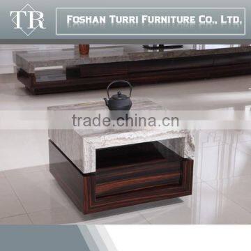 Luxury Living Room Furniture Small Sqaure Marble Top Coffee Table photo-2