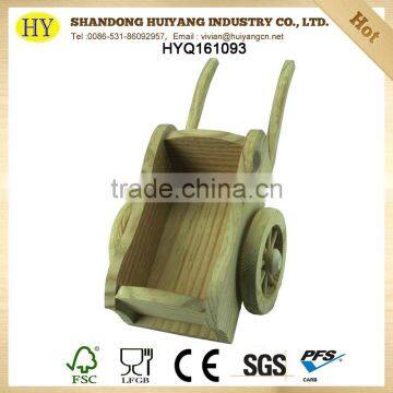 FSC Custom Unfinished Wooden Push Cart Toy Decor photo-2