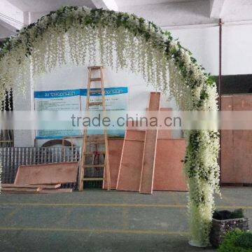 Artificial wisteria flower Arch with iron frame for wedding party decoration