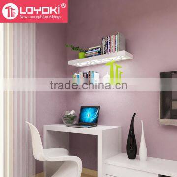 Hot Sale Carving Flower Floating Shelf Home Wall Display MDF Wood Set of 3 Wall Mount Shelf photo-3