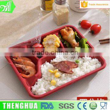 4-compartment Bento Lunch Box,Disposable Safe Plastic Food Container photo-2