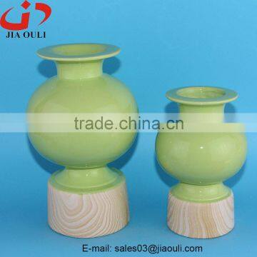 NEW Design Color and Wood Grain Ceramic Flower Vase for Home Decoration photo-3
