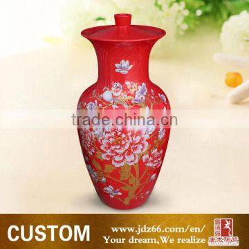 87.5cm height Chinese style Large red indoor floor vase