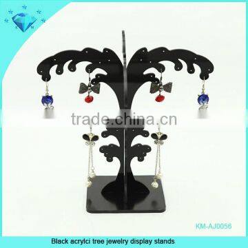 Black acrylic tree jewelry display stands