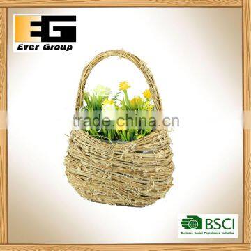 Exquisite Natural Rattan Basket With Handle for Garden Planter photo-6