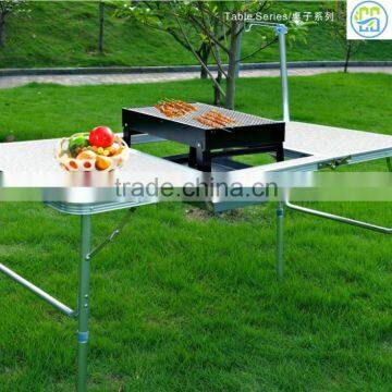 Folding Table Portable Foldable Table Desk Camping Outdoor Picnic Aluminium Alloy With Sunshade Holders and Carry photo-3