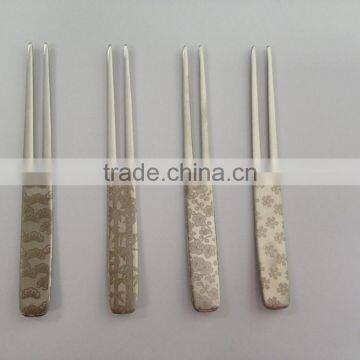 Stainless Steel Kanzashi Pick Fork Japanese Pattern Dessert Fork photo-2