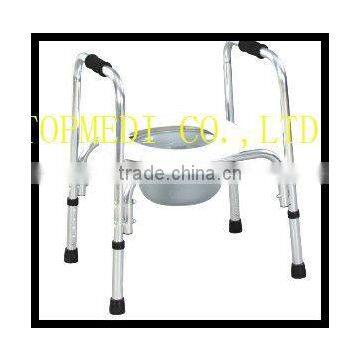 Hospital Chairs Aluminum white upholstery Bedside Commode Chair for invalid or disabled person