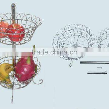 Home&Kitchen Mutifunctional Metal Wire Fruit Basket Storage Basket Rack Holder photo-2