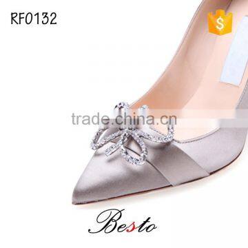 Decorative high heel sparkle bridal shoe clip for ladies shoes