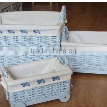 heze kaixin rectangular willow basket with liners