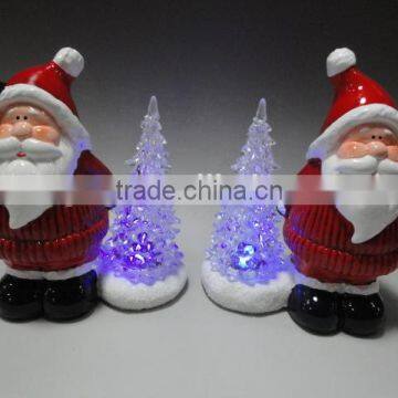 Hot Sell Ceramic Santa Clause Snowman House With LED Light for Christmas Decoration photo-4