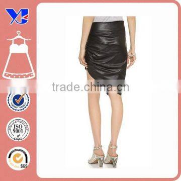 Latex Short Pleated Black Half Pleated Fetish Leather Skirt photo-3