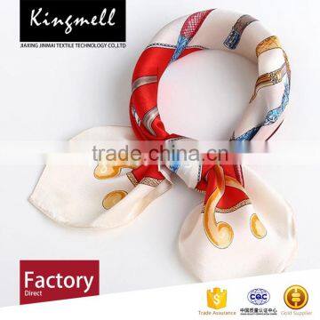 Custom High Quality Printed Silk Satin Square Scarf Lady Scarf photo-3