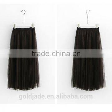 2016 Customized Manufacture Fashionable Wholesale Women's Plain Color Chiffon Double Layer Ladies Skirt photo-5