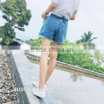 Summer Women Short Fancy Cool Focus Metal Ring Jeans Customized photo-4