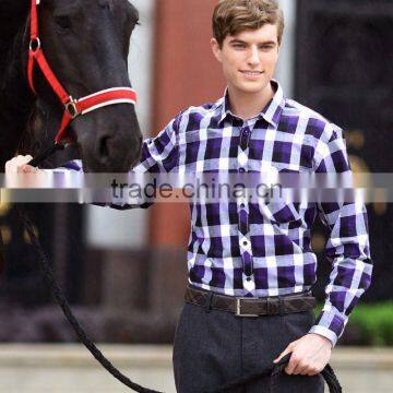 purple plaid hand-made shirt,designer men shirt