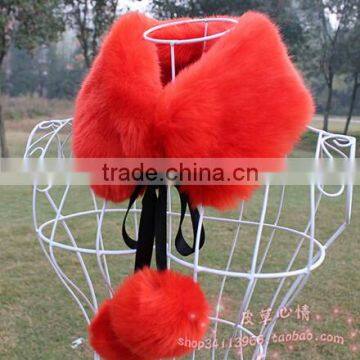 Faux Fox Fur Cape Collar Faux Ball Scarf Muffler Scarf Multicolor