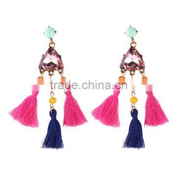 Bohemian jewelry fashion colorful tassel dangle earrings