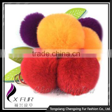 CX-R-56 Promotion Price Genuine Rabbit Fur Custom Keychain Charm Bag photo-6