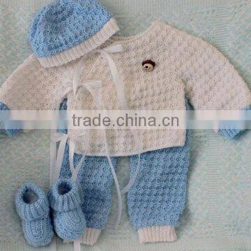 Beanie and Ankle Boots Style Hand Made Kids Crochet Sweater