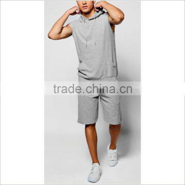 Guangzhou Custom Logo and Print Shorts And Sleeveless Hoodie Sport Tracksuit photo-2