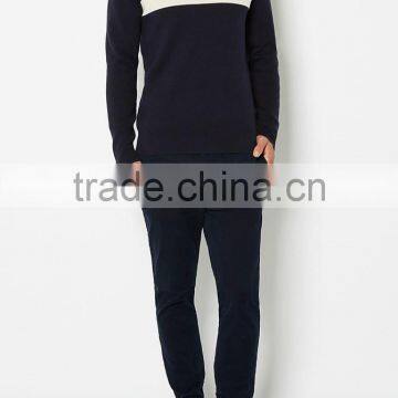 Excellent Navy Cashmere Pullover Wool Sweaters for Men photo-4