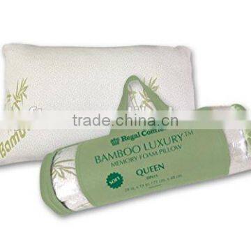 Shredded Memory Foam Pillow with Viscose Rayon Cover derived from Bamboo