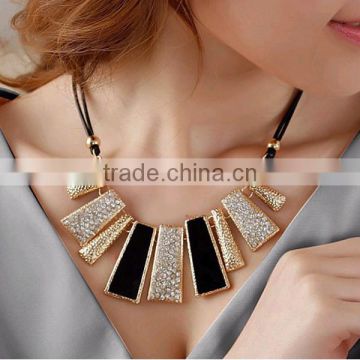 F20090N newest design jewelry necklace irregular pattern leather cord necklace