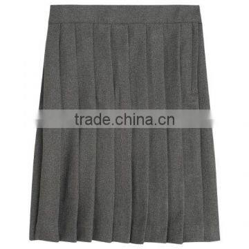 Fantastic Quality Girls Cotton Twill Khaki Bow Pocket Pleated School Uniform Skirt photo-3