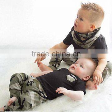 S17472A Wholesale Baby Cotton Sets Boys Summer Outfits Kid Clothes 2017