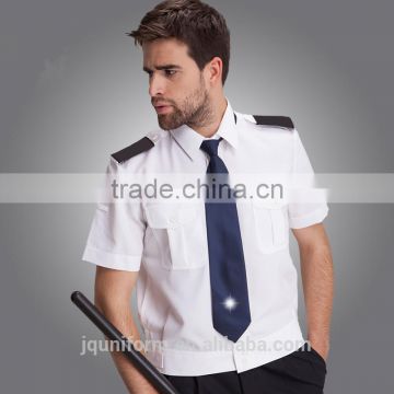 Customized Men's Security Guard Dress Uniform/Cheap Security Shirt/ White Design Security Guard Wear