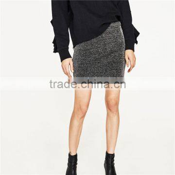 2017 OEM Spring Cozy Elasticated Shiny Tight Mini Skirt photo-2