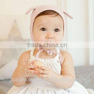 3 Colors In, Cute Rabbit Design, Baby Cotton Hat, Plain Cotton Baby Hats photo-3