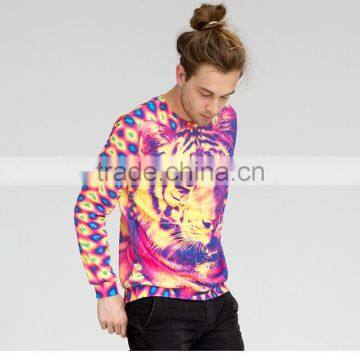 Unisex Colorful Tiger Full Printing Crewneck Sweatshirt photo-3