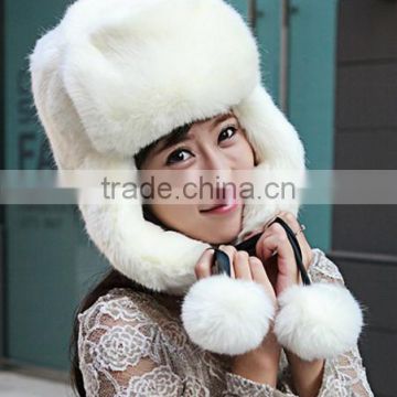 Hooded hat female winter fur fur faux rabbit hair Lei Feng hat thick hat fashion Korean version of the winter warm winter hat