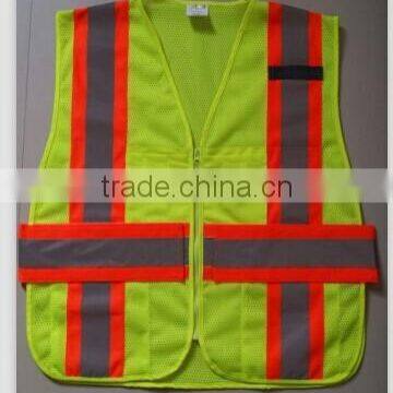 2016 China EN471 Class 2 100% polyester tricot anti-static reflective work vest clothes