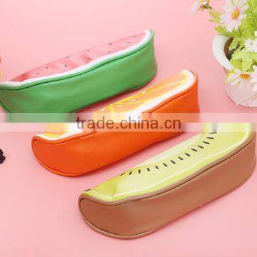 Creative Novel Zipper PU Fruit Melon Shaped Pencil Bag Case photo-2