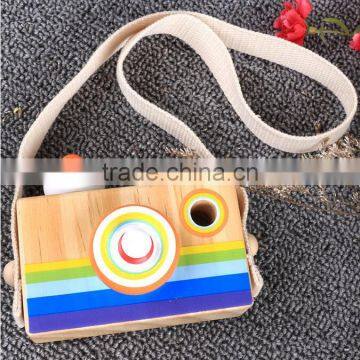 Wooden Cartoon SLR Camera Toy Kaleidoscope Bee Eye Effect Children Funny Toys photo-3