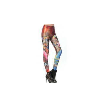 Digital Abstract Pencil Slim Leggings