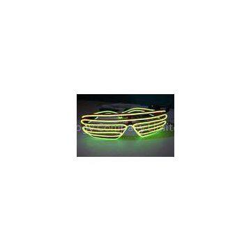 Super Bright Yellow Light Up Shutter Shade El Wire Sunglasses For Men / Women