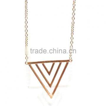 Gold Hollow Triangle Necklace Simple Thin Geometric Jewelry