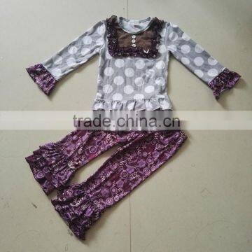 Remake Child Boutique Pants Soft Kids Girls Printed Pattern Icing Ruffle Leggings Pants photo-3