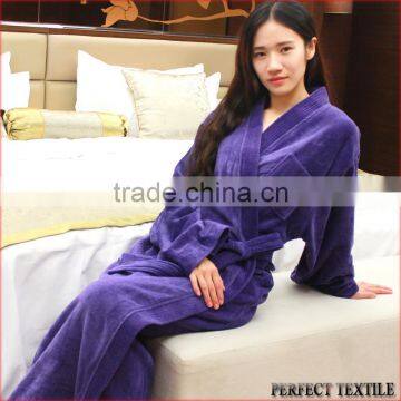 Ladys Elegant Long White Spa Cotton Bathrobe