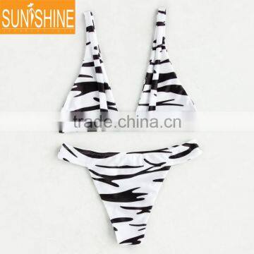 Sun Protective Swimwear Banded Cheeky Bikinis Seamless Brazilian Swimsuit