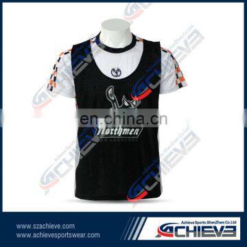 Custom 2017 Fashion New Design Shooting Shirts Custom Made Sublimation Reversible Lacrosse Shirt