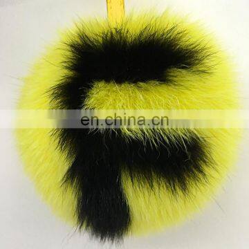 Fur Pom Pom Keychain Whole Fox Fur Accessory Alphabet Bag Charm photo-5
