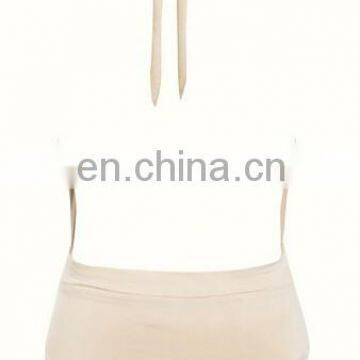 CHAMPAGNE SILKY JERSEY HALTER BODY TOP photo-4