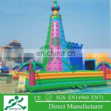 0.55mm pvc new design inflatable rock climbing wall for sale ICW01